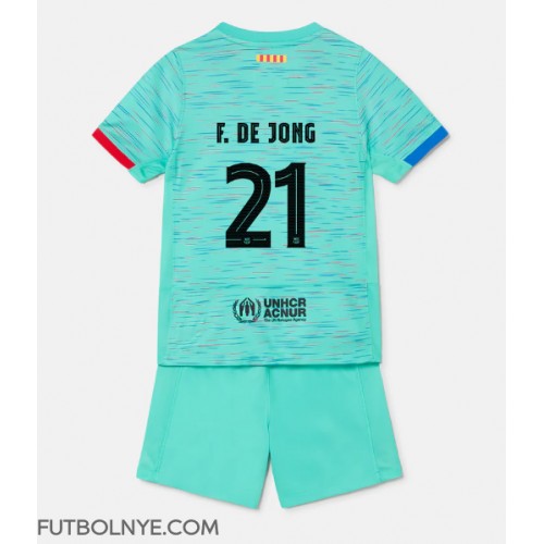 Camiseta Barcelona Frenkie de Jong #21 Tercera Equipación para niños 2023-24 manga corta (+ pantalones cortos)